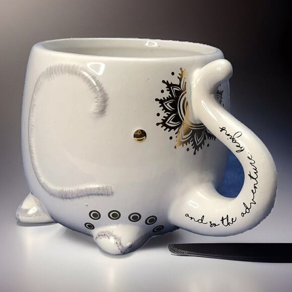 Elephant Trunk Up 16oz Mug Coffee Cup Good Luck 2019 Tri-Coastal Designed USA - Picture 1 of 12